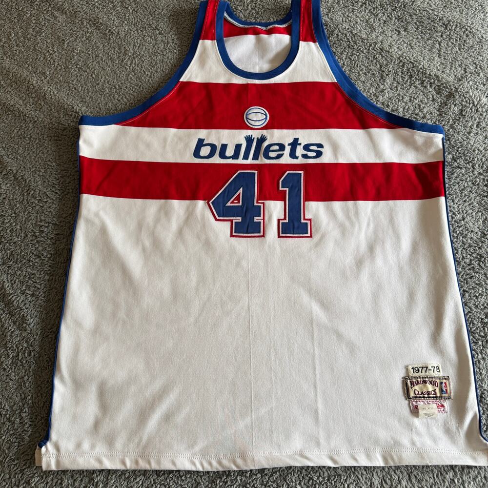100% Authentic Wes Unseld 1977-78 Washington Bullets Throwback Jersey Size 56